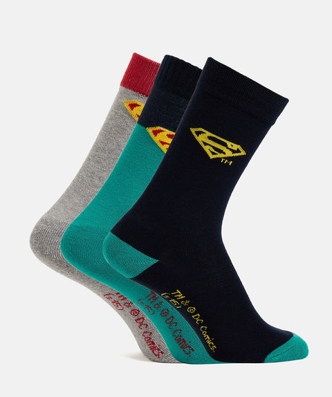 Men's Superman Cotton Socks (Set Of 3) - Camey Shop