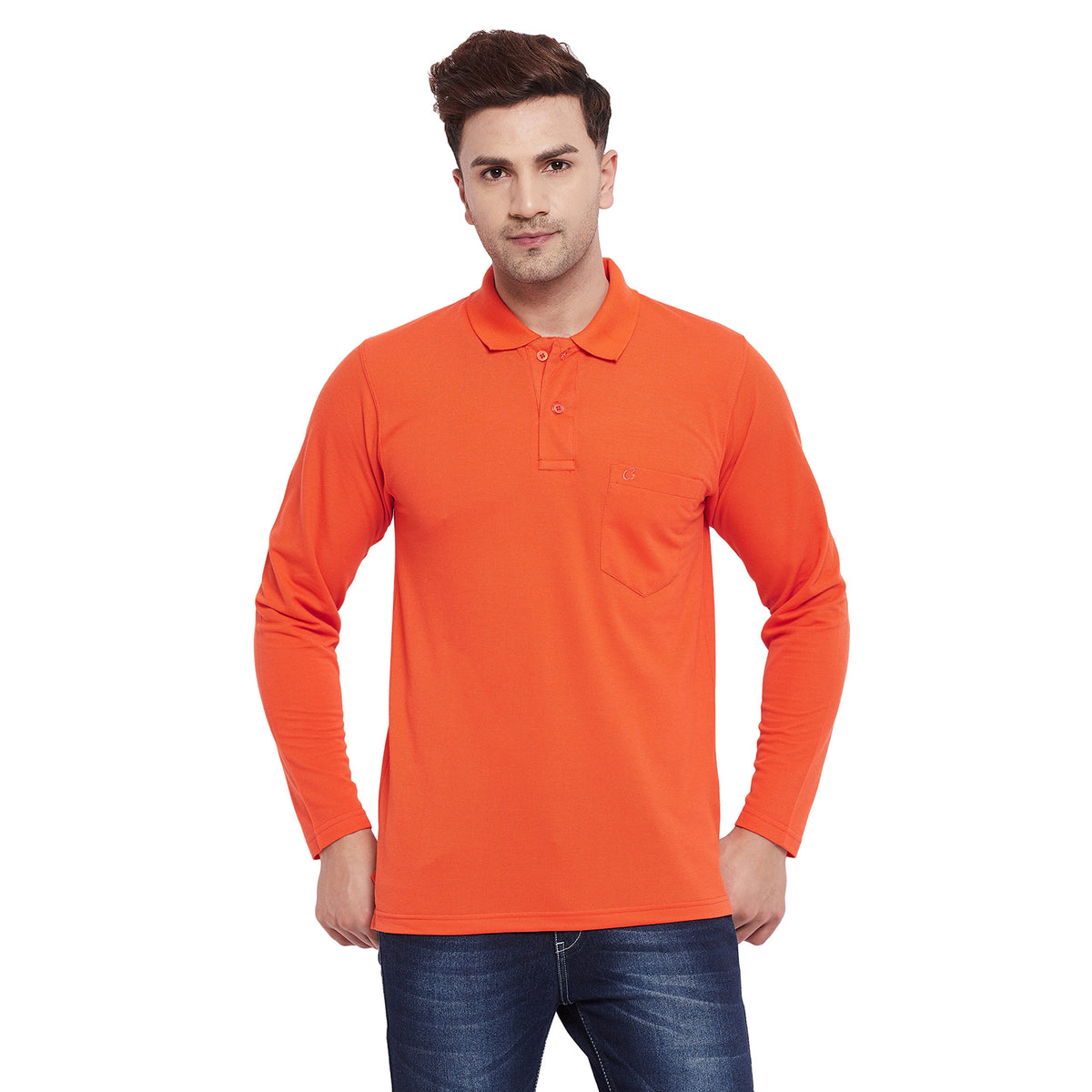 Men's Cotton Matte Full Sleeve Polo Collar T-Shirt – Camey Shop