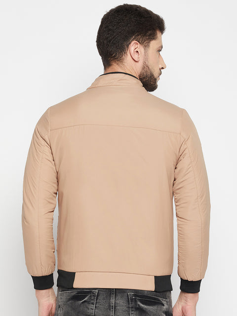 Camey Full Sleeve Solid Men Jacket (Beige) - Camey Shop