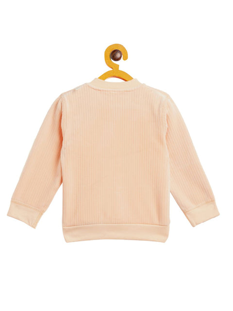 Boy's & Girls Orange Valvet Full Sleeves Sweatshirt