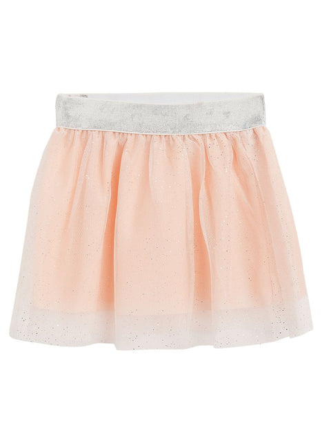 Fancy Foil Baby Pink Skirt 6 Layers with Silver lurex elasticated waistband
