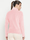 Women Solid Mock Collar Fleece Sweatshirt