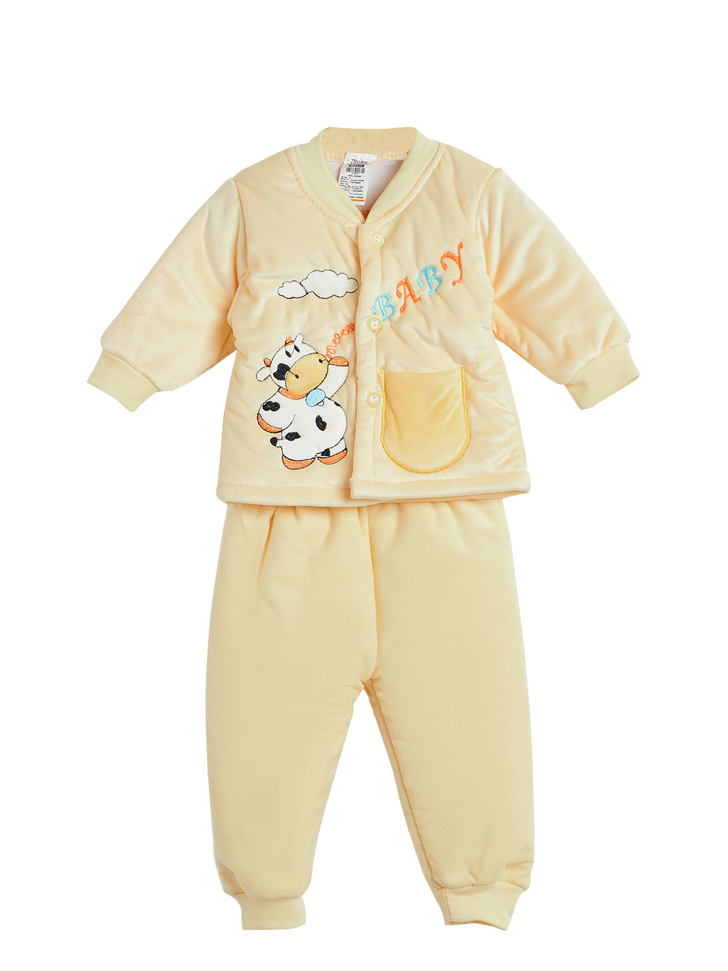 Infant Cartoon printed Full Sleeves Front Open Sweatshirt with Pant Set