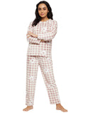 Women's Winter Full Sleeve Top and Pajama Pants Regular Fit Night Suit Round Neck Top and Pyjama Set Ladies Night Dress