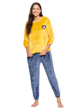 Women Printed Winter 3/4 Sleeve Top and Pajama Pants