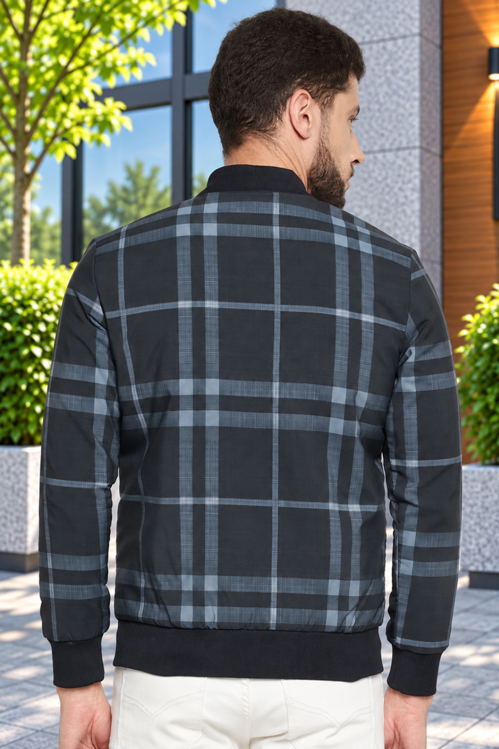 Men's Regular Fit Bomber Jacket For Winter Wear