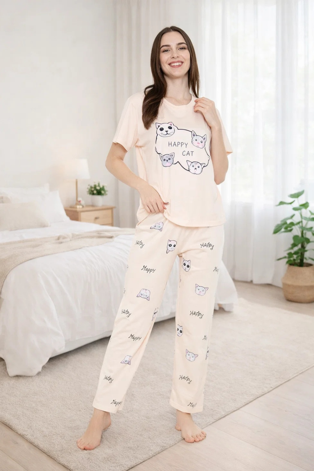 Camey Ladies Night Suit – Soft & Stylish Sleepwear for Women |Women's Printed Pyjama Set, Short Sleeve T-Shirt and Trousers, women nightsuit, Loungewear Set