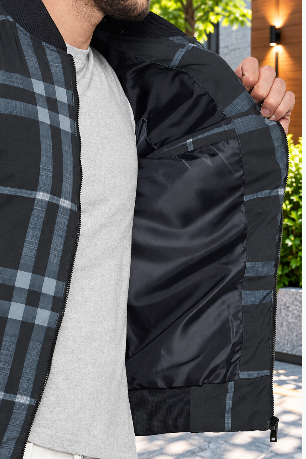 Men's Regular Fit Bomber Jacket For Winter Wear