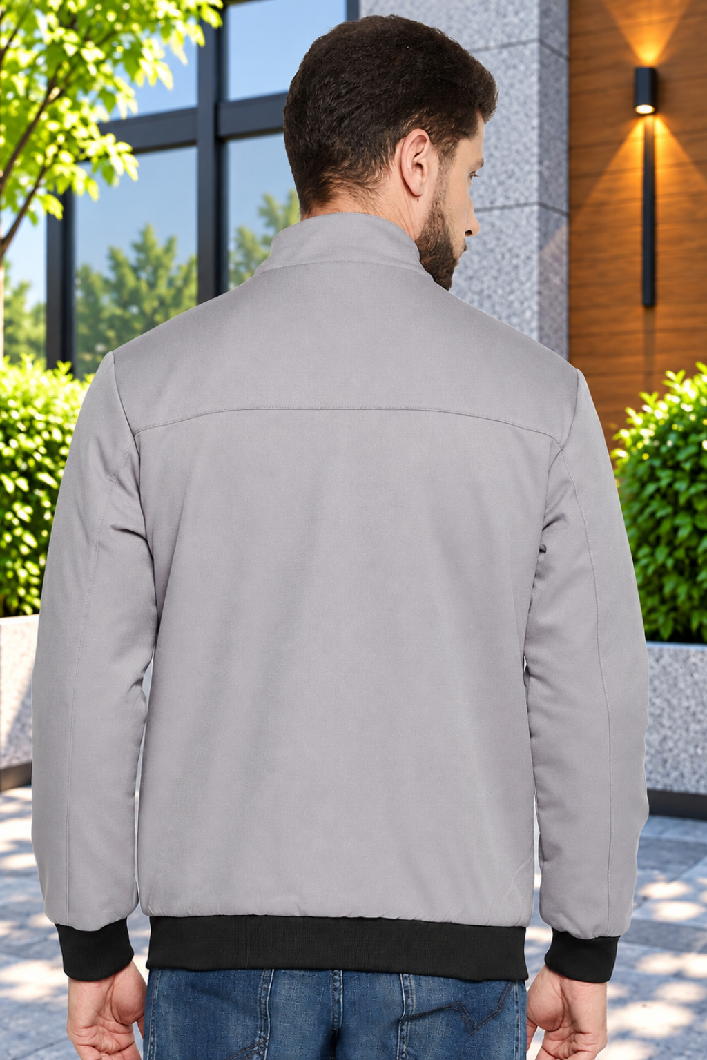 Men's Regular Fit Bomber Jacket For Winter Wear