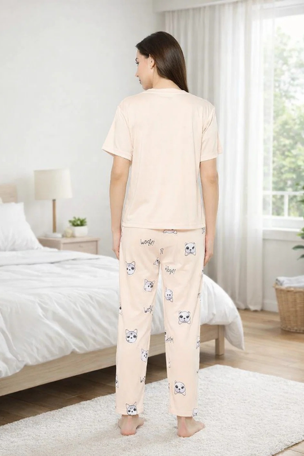 Camey Ladies Night Suit – Soft & Stylish Sleepwear for Women |Women's Printed Pyjama Set, Short Sleeve T-Shirt and Trousers, women nightsuit, Loungewear Set