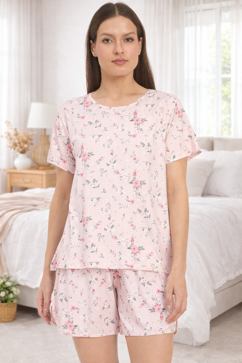 Buy Camey Short Set for Ladies – Trendy Co-ord Sets Online | Women's Printed Loungewear Set, Pink