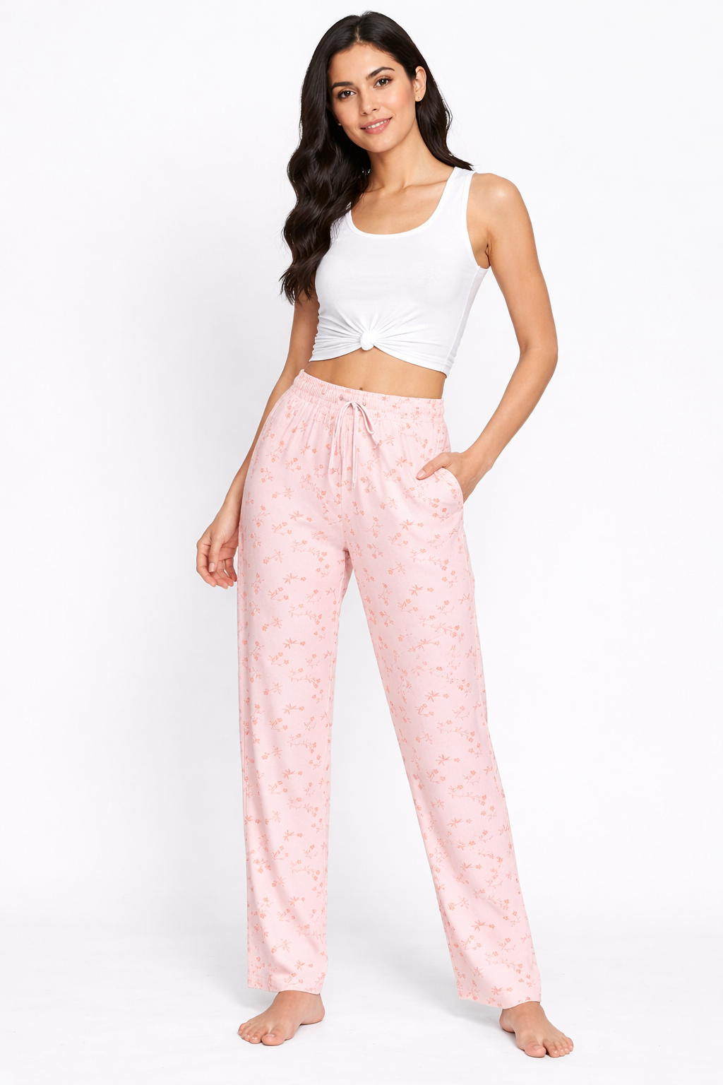 Camey Women's Printed Pyjama Pants, Floral Pattern, Sleepwear