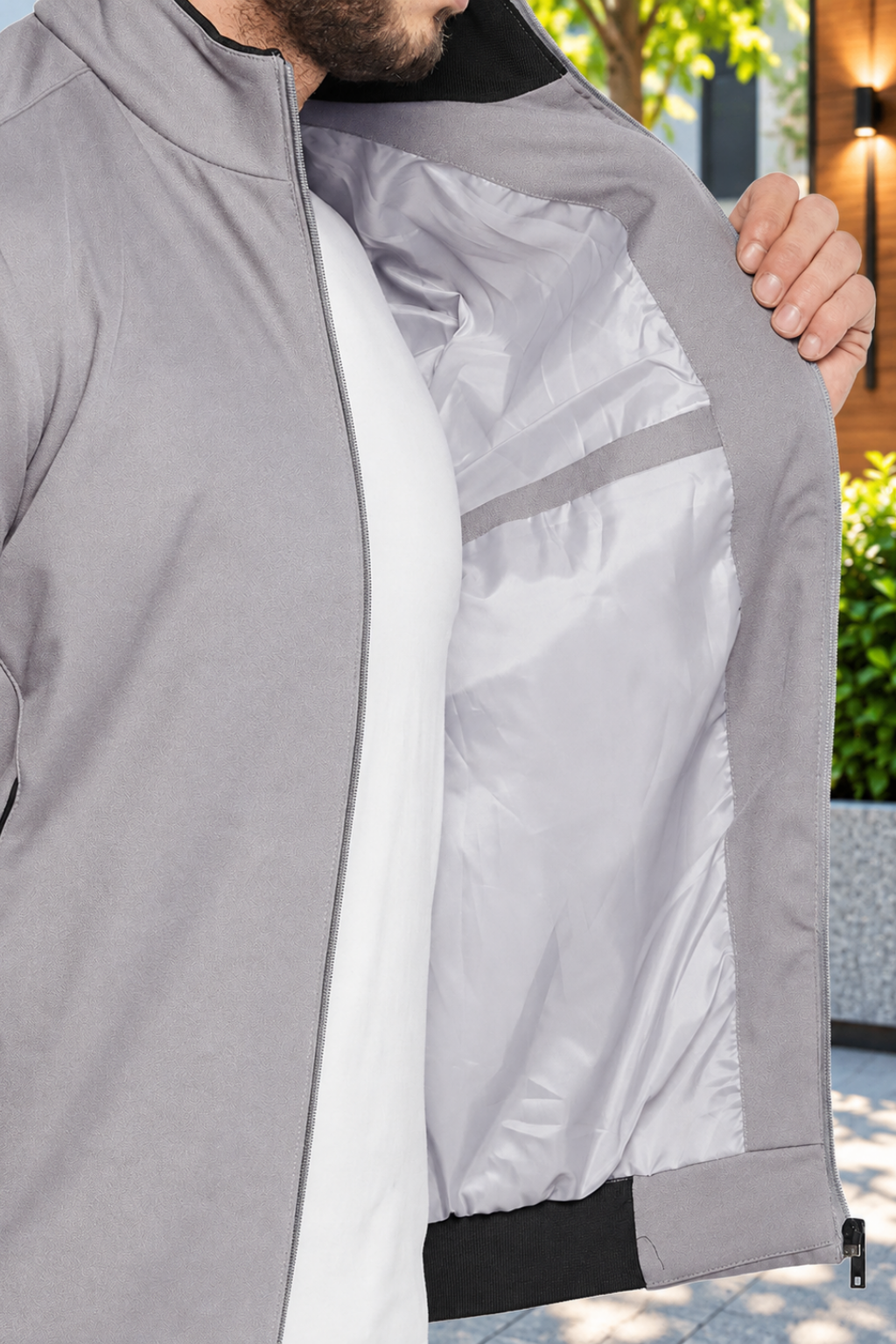 Men's Regular Fit Bomber Jacket For Winter Wear