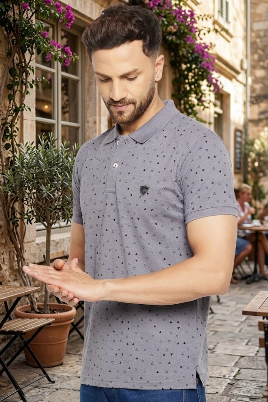 Camey Men's T-Shirts – Soft, Great Everyday Fit | Men's Printed Half Sleeves Cotton Front Button T-Shirt