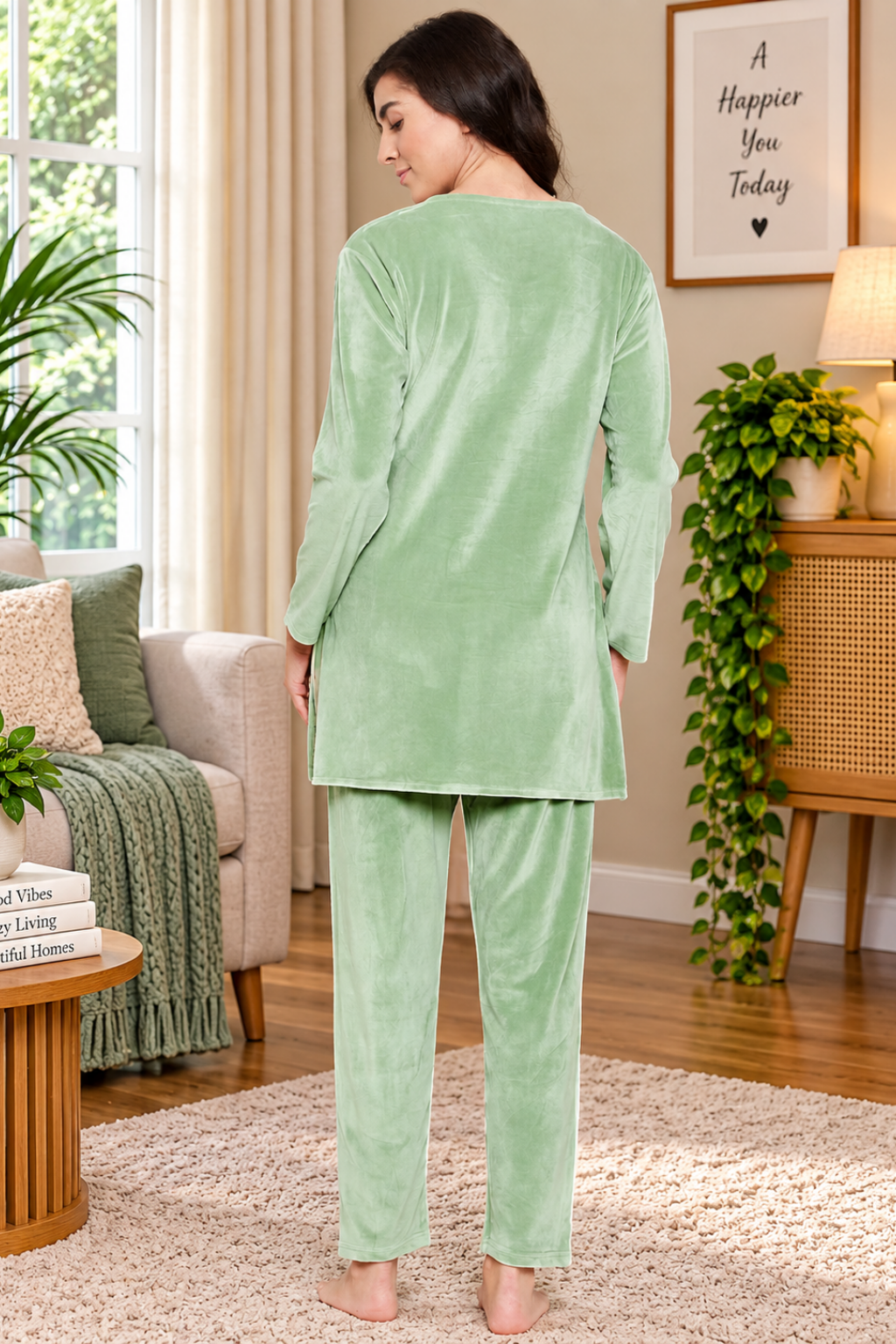 Women Woolen|Winter Velvet Kurti & Pajama Set|kashmiri design kurti set