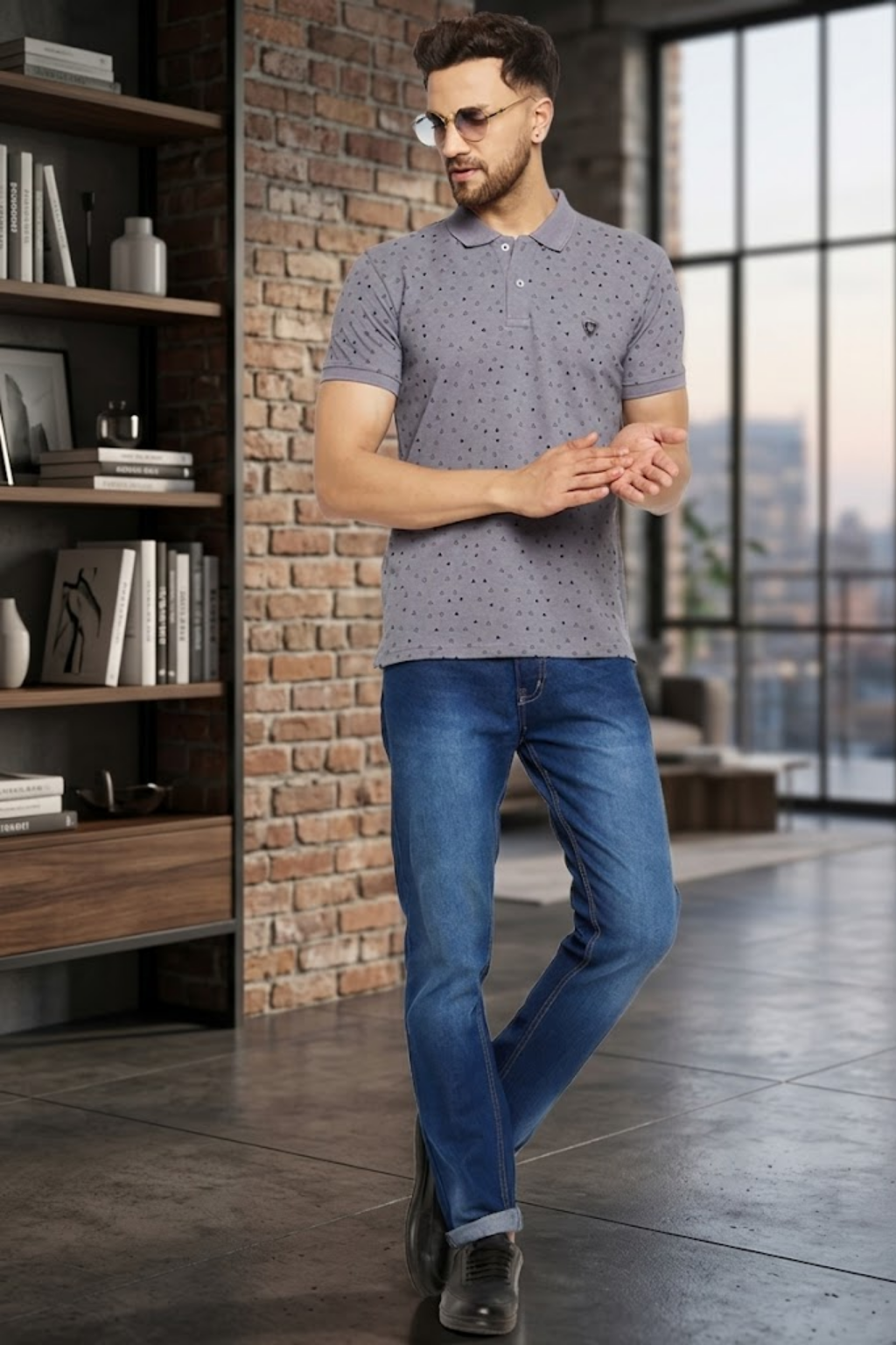 Camey Men's T-Shirts – Soft, Great Everyday Fit | Men's Printed Half Sleeves Cotton Front Button T-Shirt