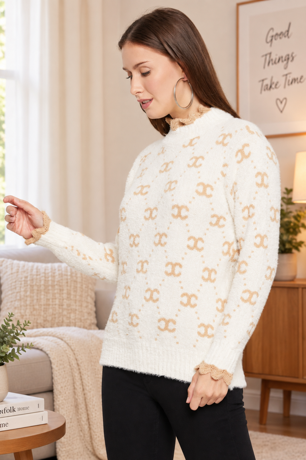Women Woolen winter full sleeve high Neck top|Sweater