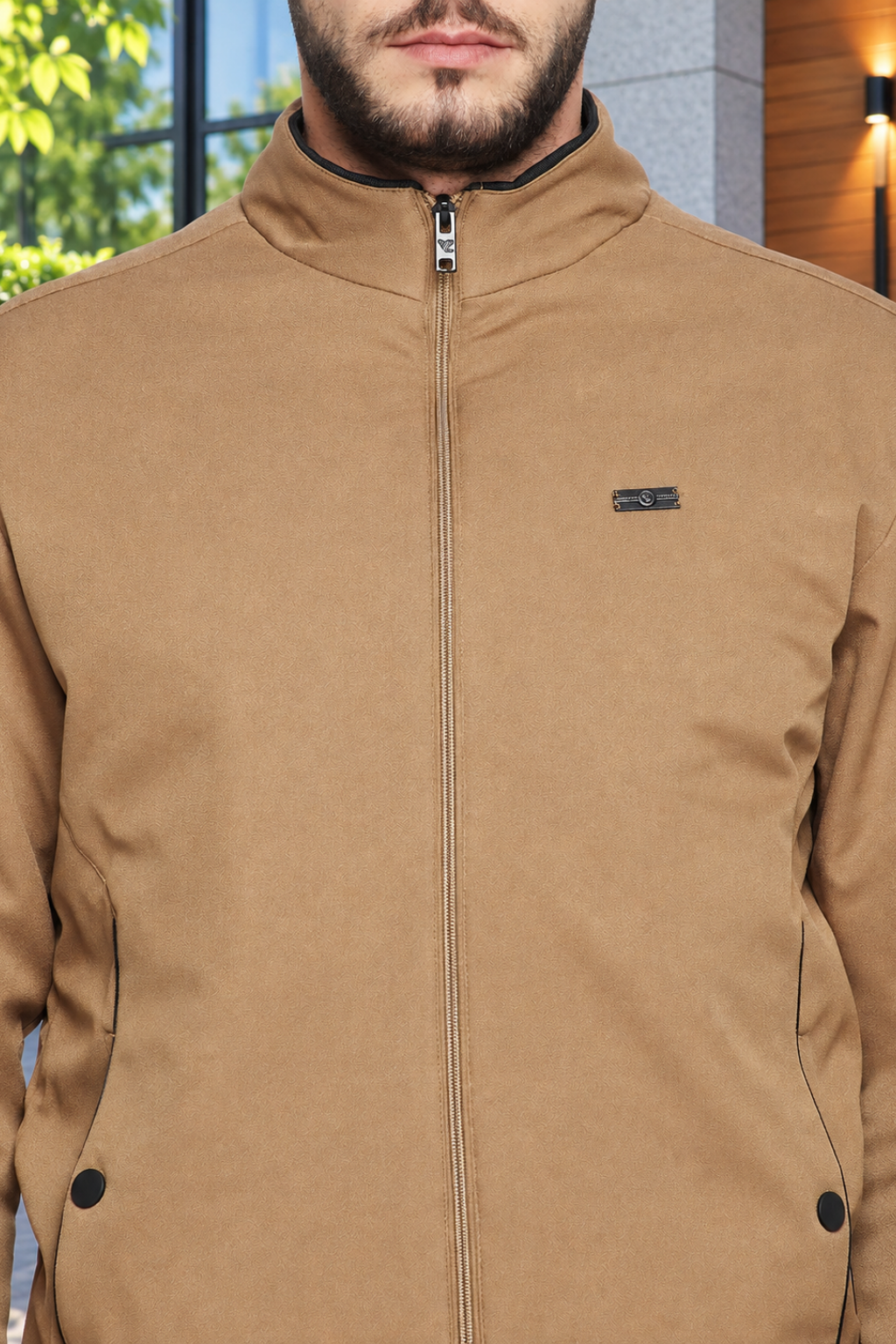 Men's Regular Fit Bomber Jacket For Winter Wear