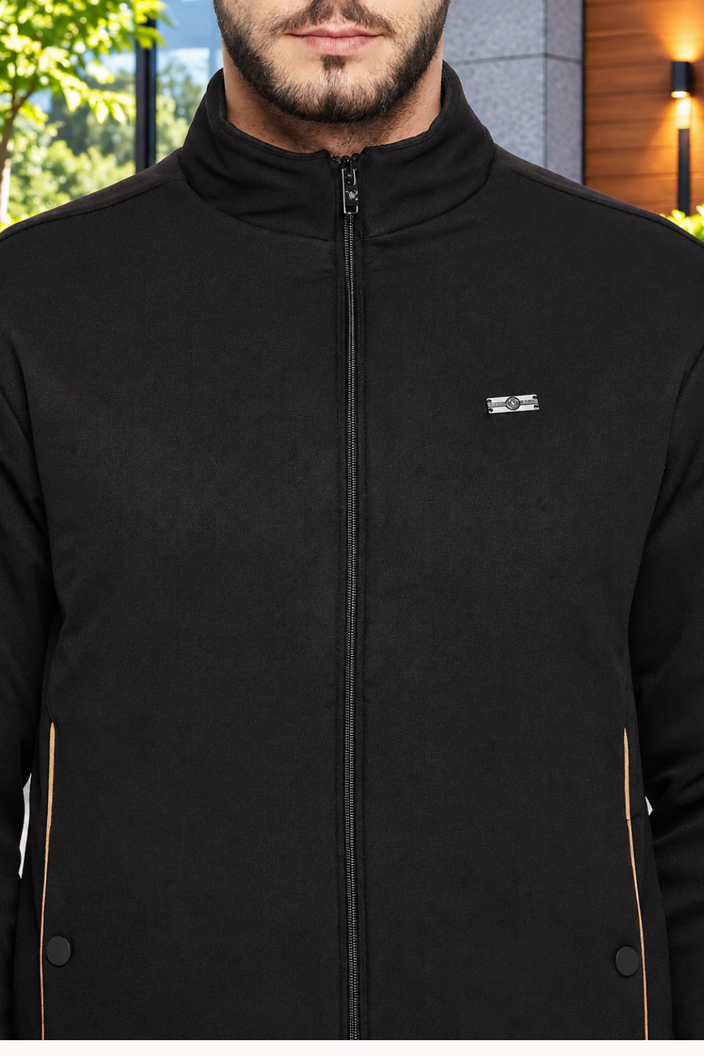 Men's Regular Fit Bomber Jacket For Winter Wear