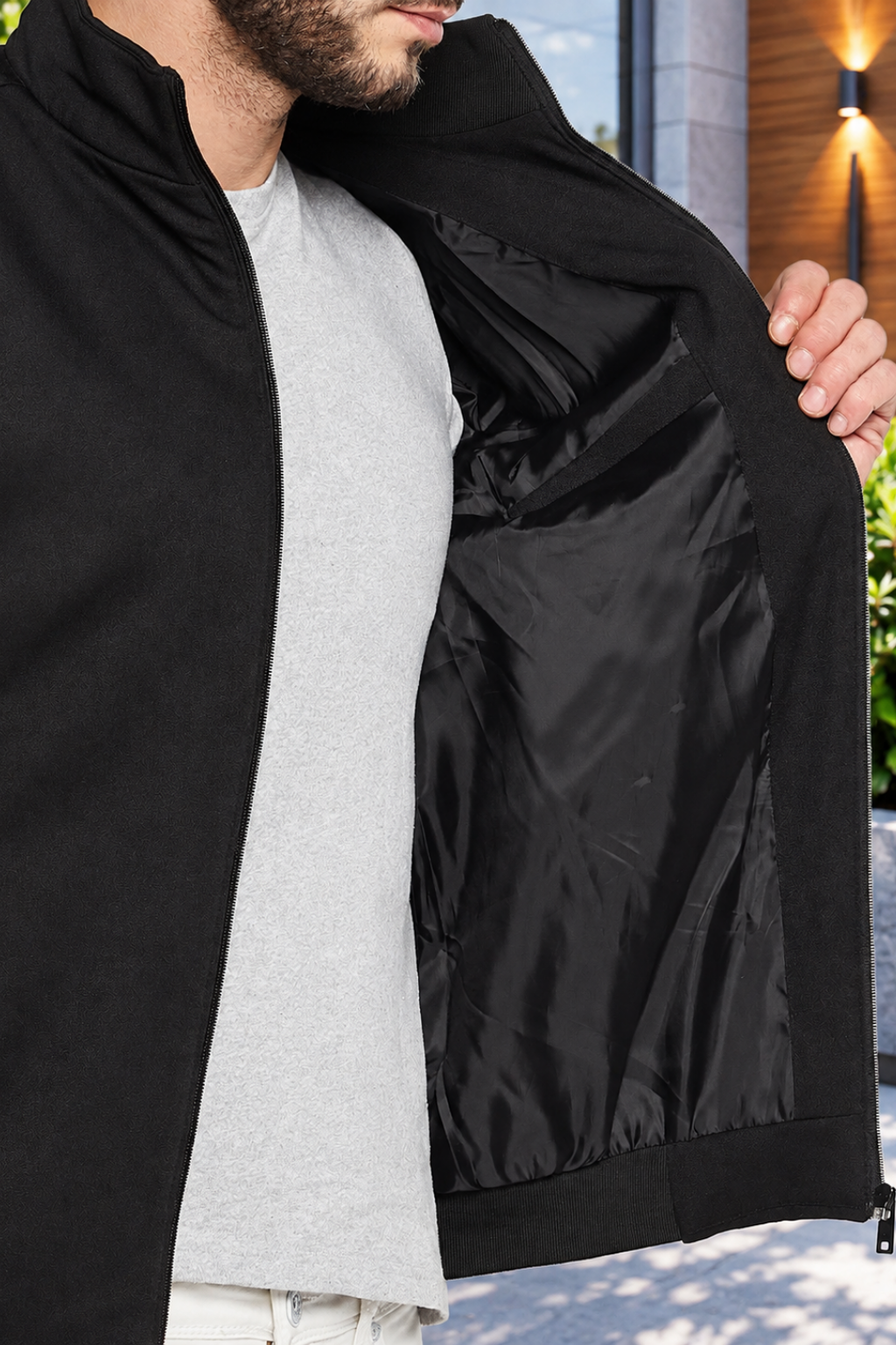 Men's Regular Fit Bomber Jacket For Winter Wear