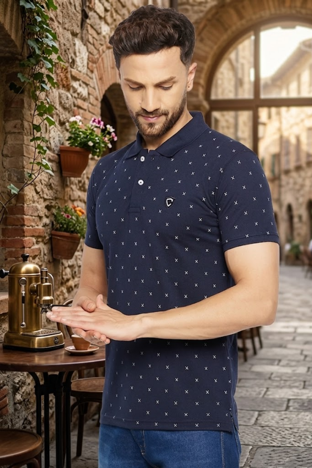 Camey Printed T-Shirts – Stylish Men's Fashion Online | Men's Printed Half Sleeves Cotton Front Button T-Shirt
