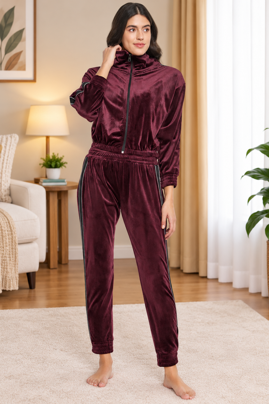 Women Winter Night suit Full Sleeve Top and Short Pajama Pants Regular Fit
