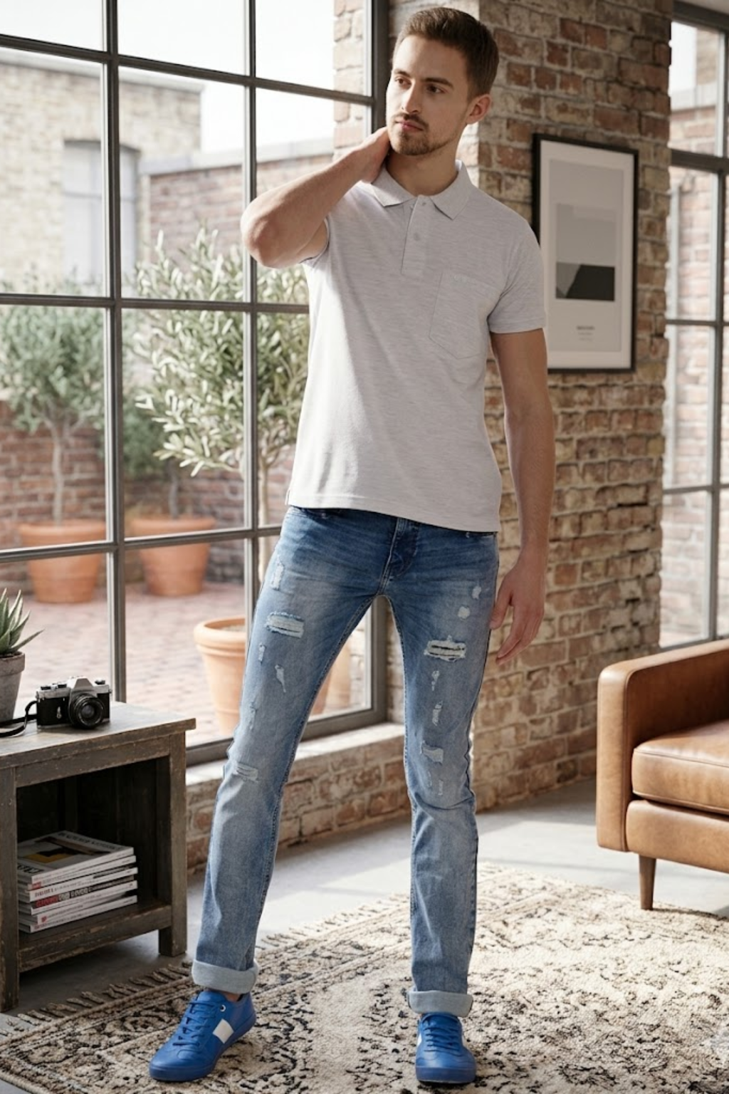 Men's Cotton Matte Polo Collar T-Shirt