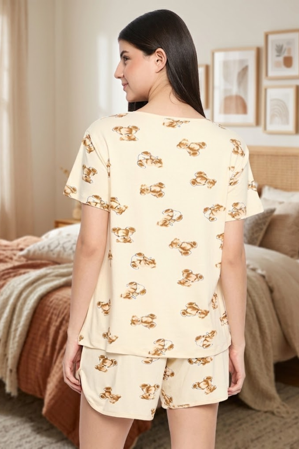 Women's Printed Loungewear Set, Yellow