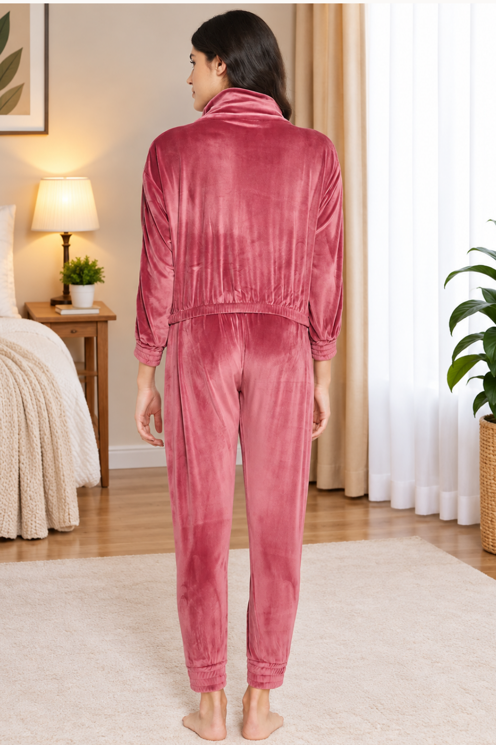Women Winter Night Suit Full Sleeve Top and Short Pajama Pants Regular Fit