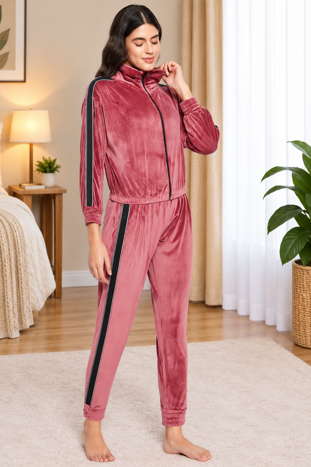 Women Winter Night Suit Full Sleeve Top and Short Pajama Pants Regular Fit