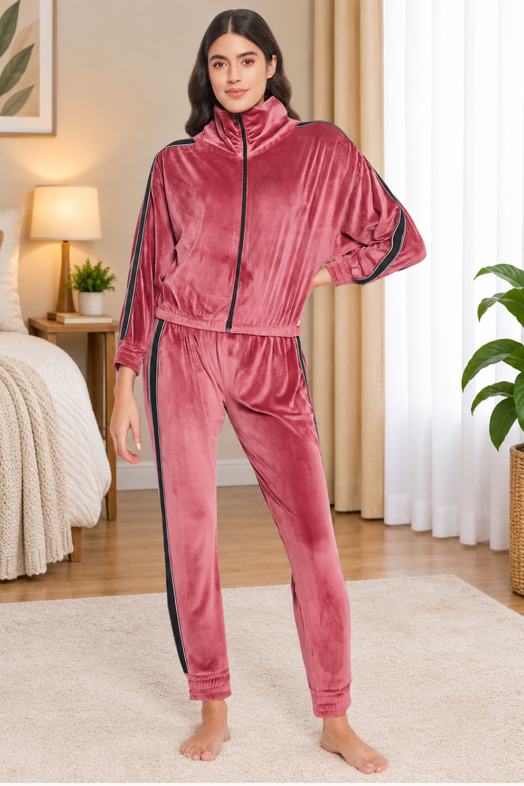Women Winter Night Suit Full Sleeve Top and Short Pajama Pants Regular Fit