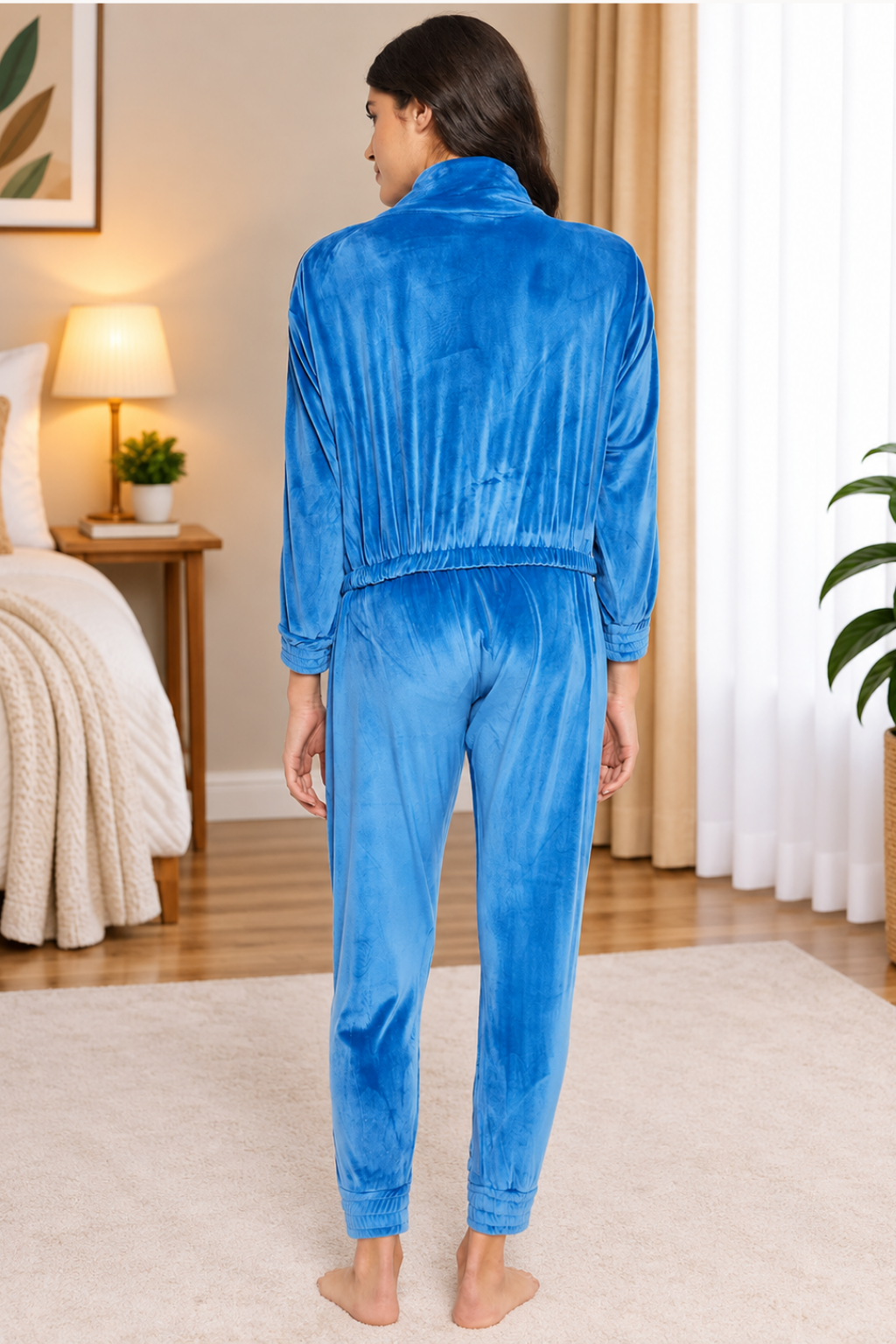 Women Winter Night Suit Full Sleeve Top and Short Pajama Pants Regular Fit