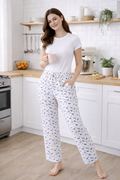 Camey Women's Printed Pyjama Pants, Floral Pattern, Sleepwear