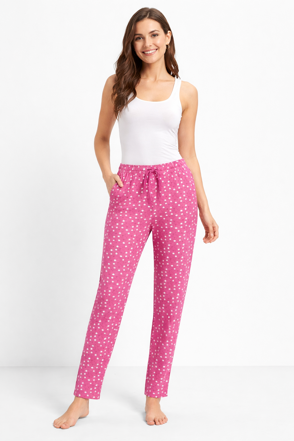 Camey Women's Printed Pyjama Pants, Floral Pattern, Sleepwear