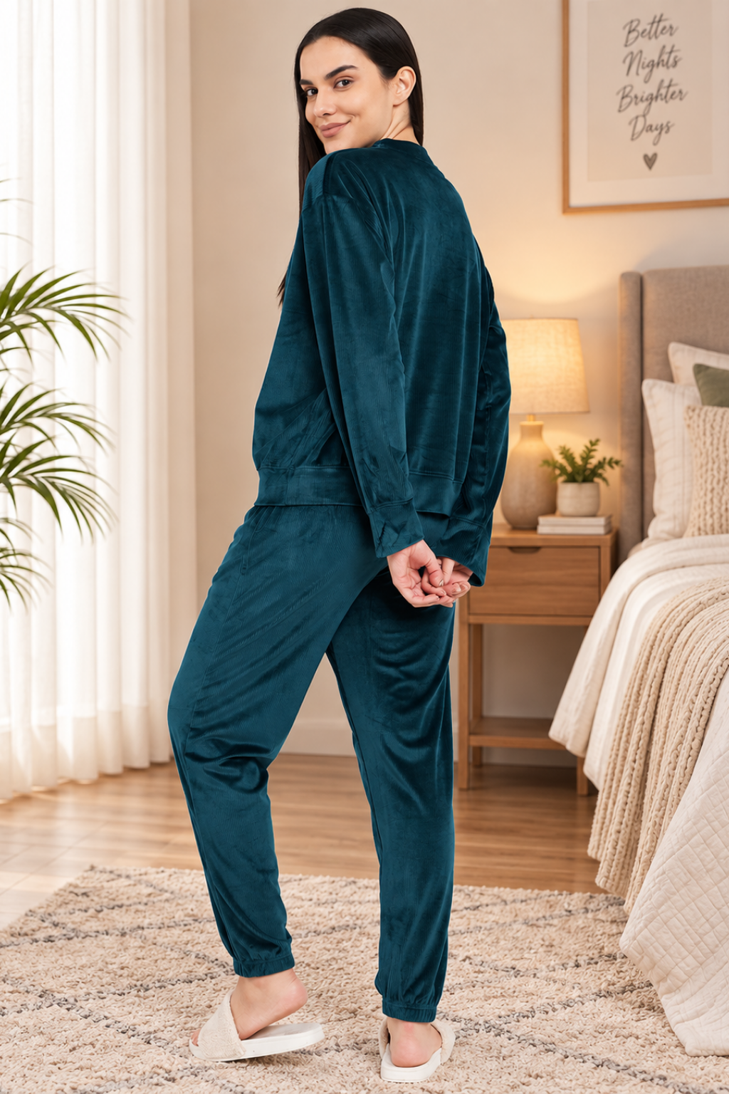 Women Winter Night Suit Full Sleeve Top and Jogger With 2 side pockets