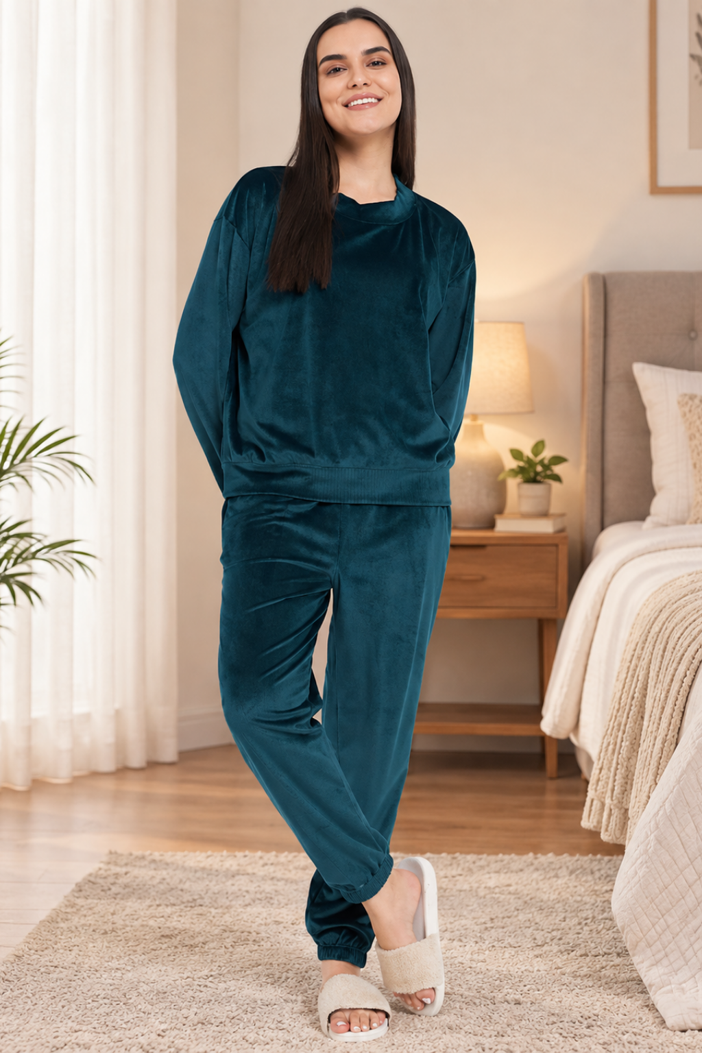 Women Winter Night Suit Full Sleeve Top and Jogger With 2 side pockets
