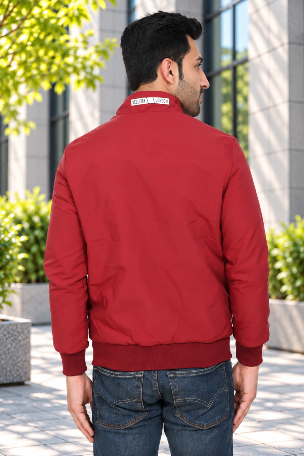 Mens Red Full Sleeve Zipper Jacket