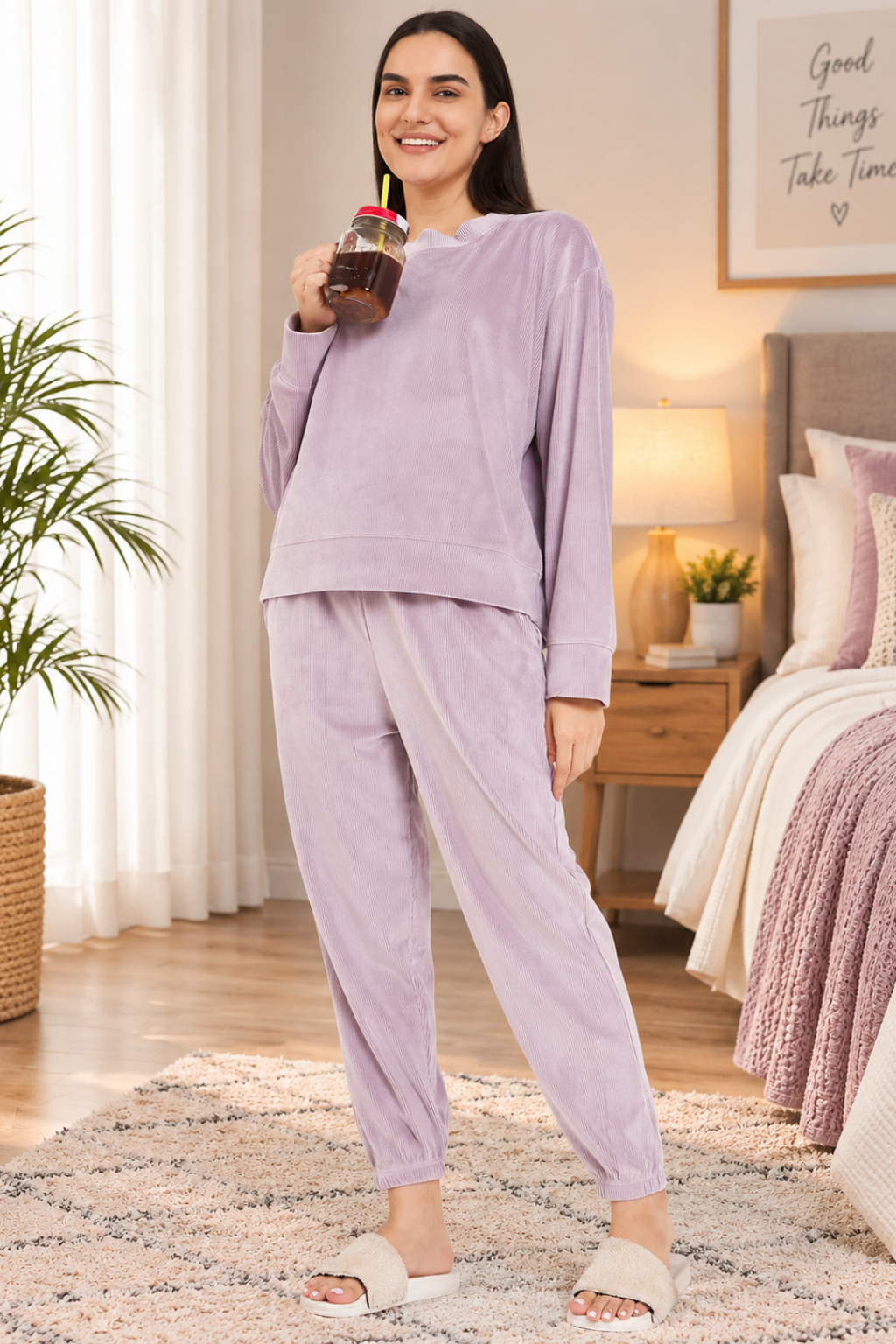 Women Winter Night Suit Full Sleeve Top and Jogger With 2 side pockets