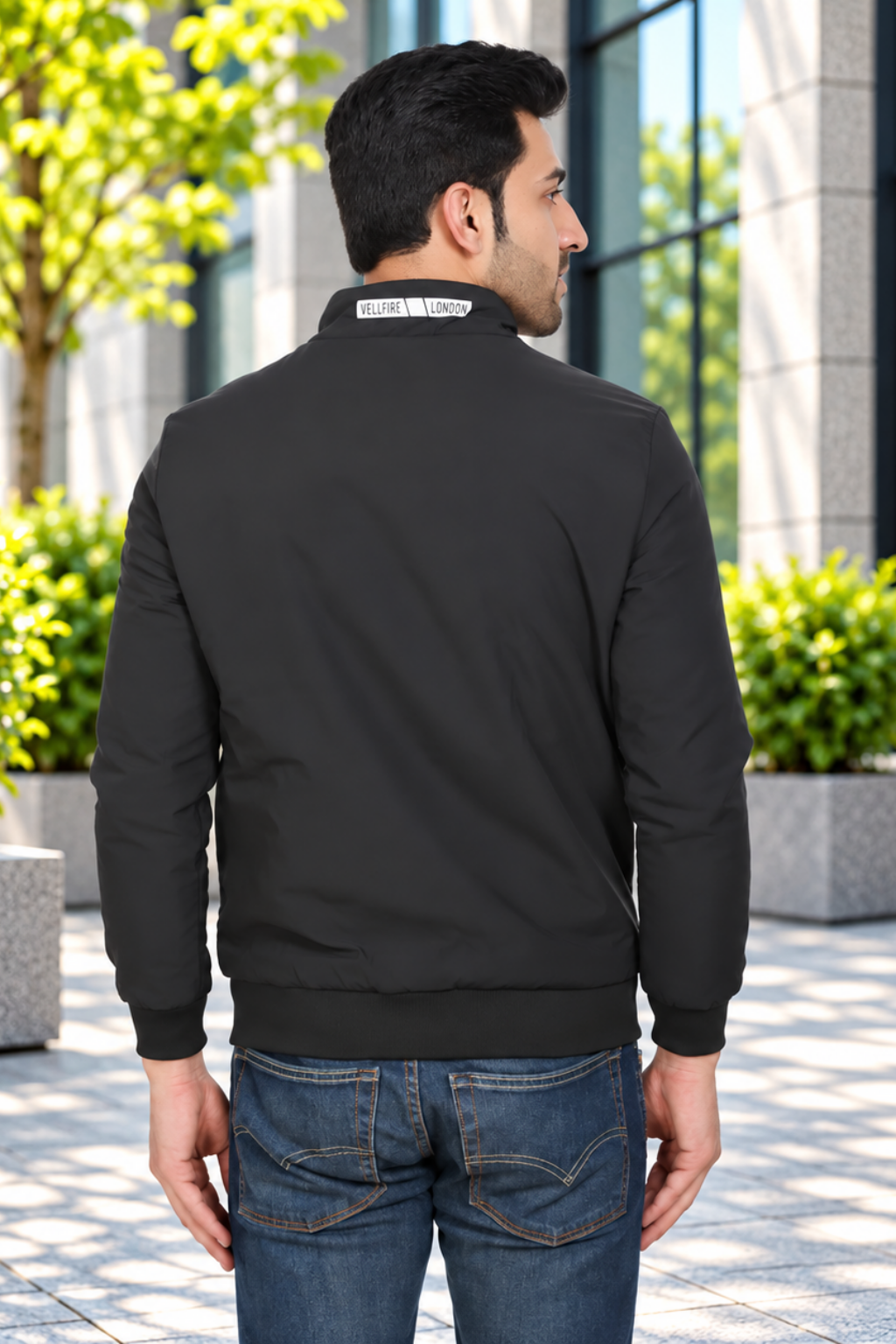 Mens Black Full Sleeve Zipper Jacket