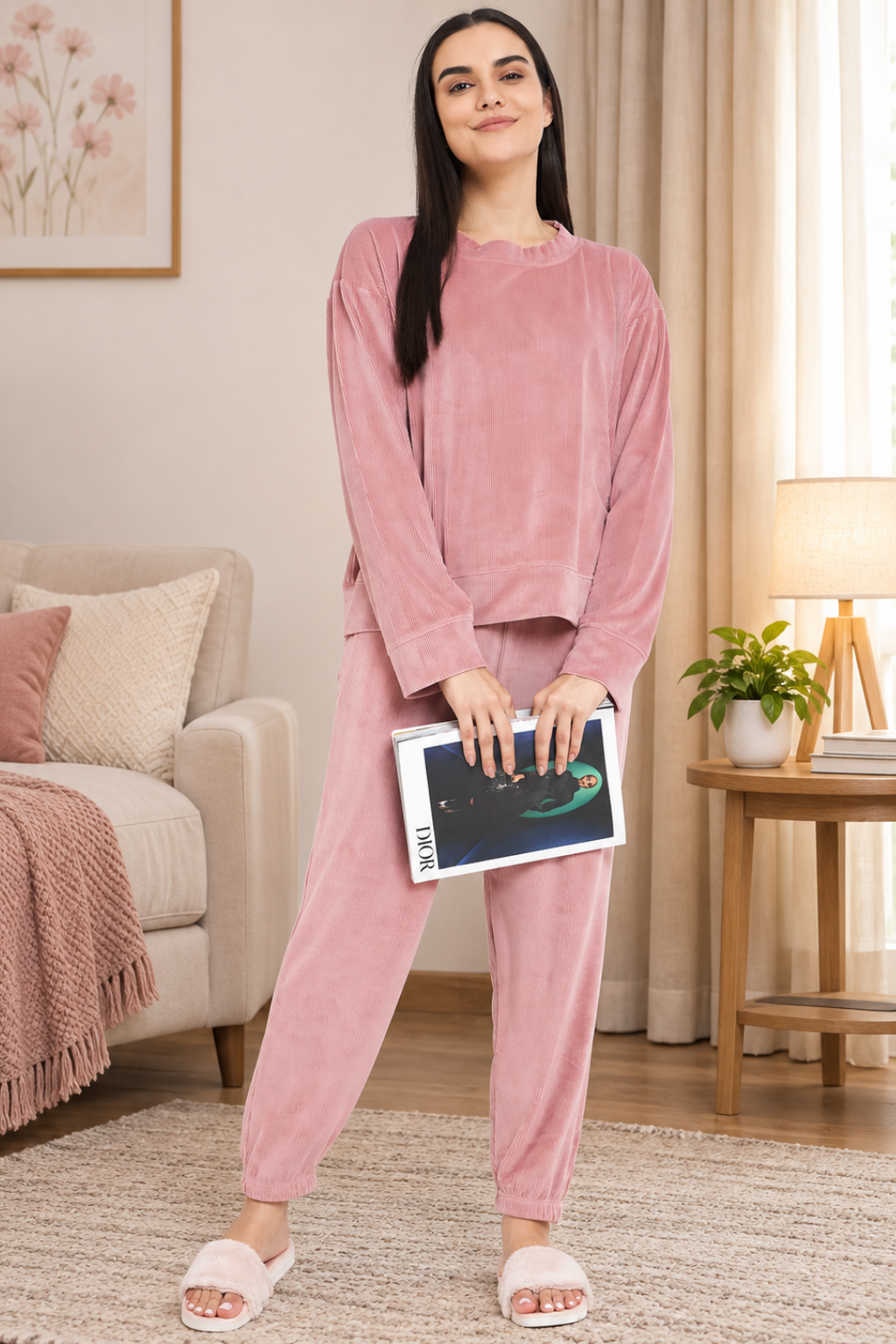 Women Winter Night Suit Full Sleeve Top and Jogger With 2 side pockets