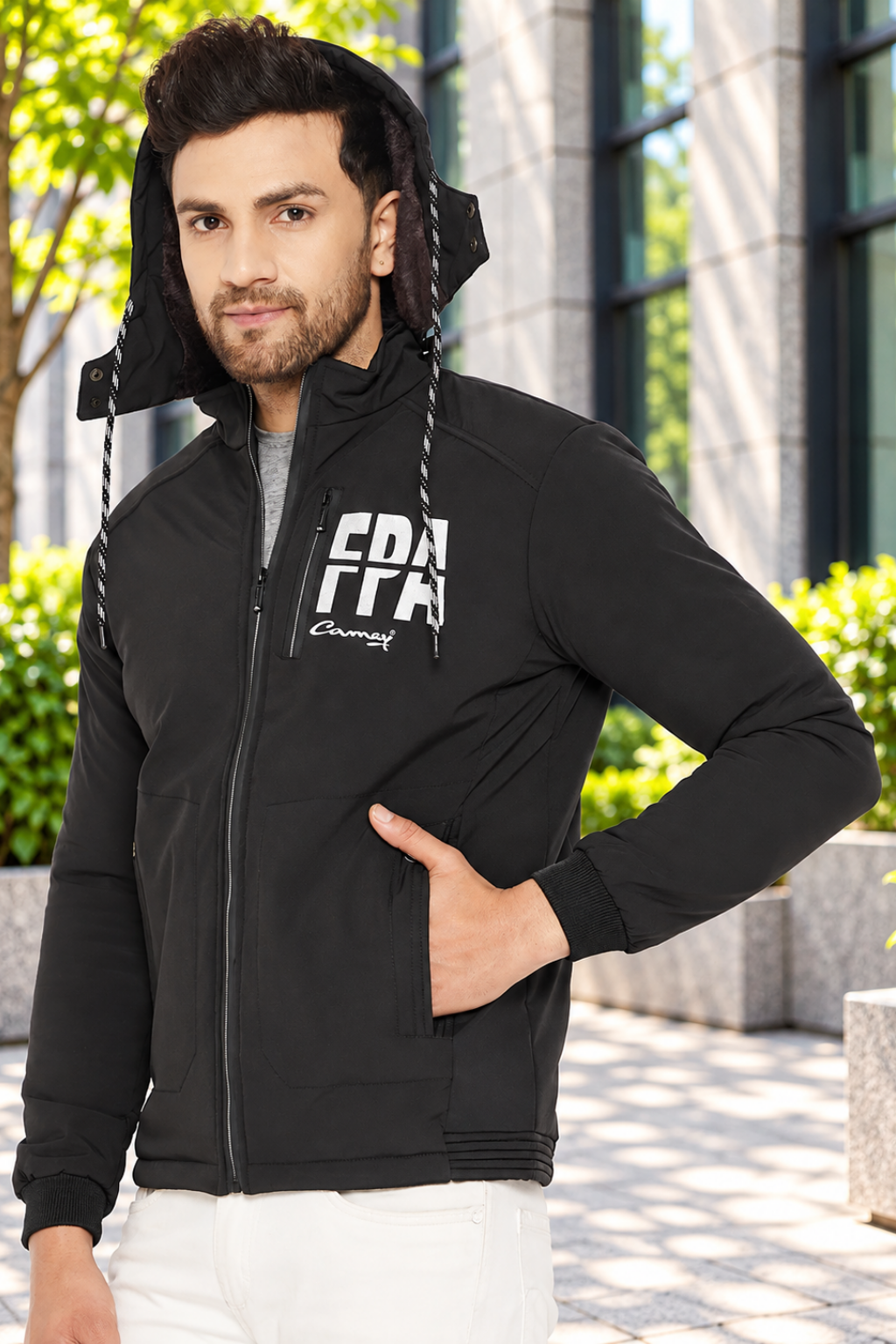Mens Black Full Sleeve Solid Jacket