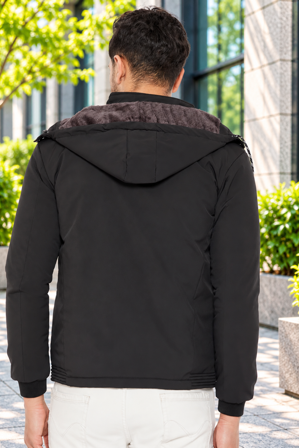 Mens Black Full Sleeve Solid Jacket