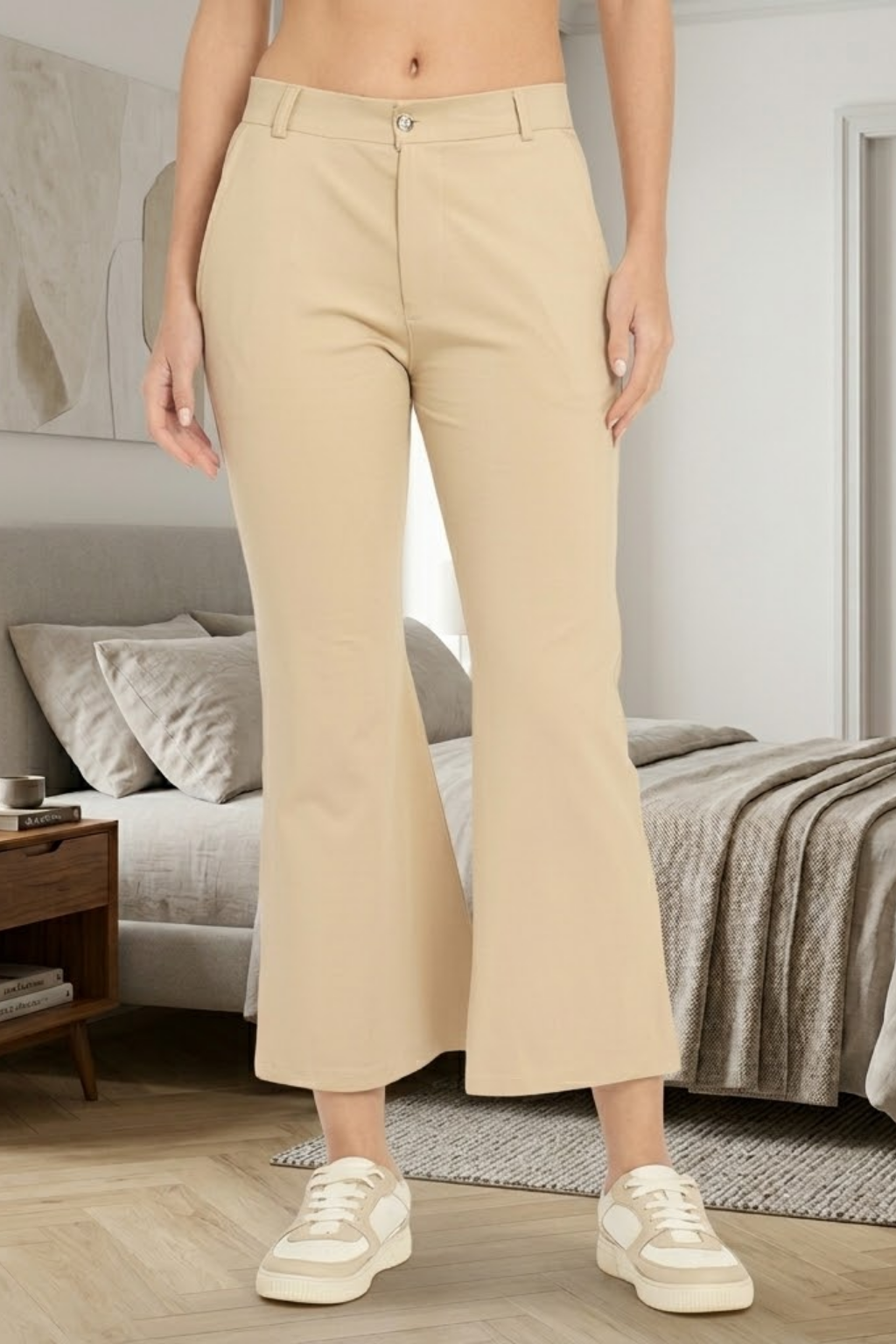 Women’s Flared Pants, Khaki