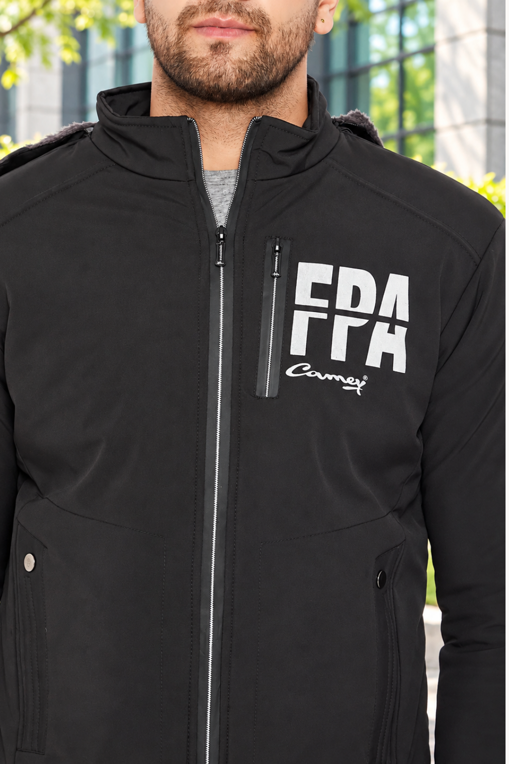 Mens Black Full Sleeve Solid Jacket