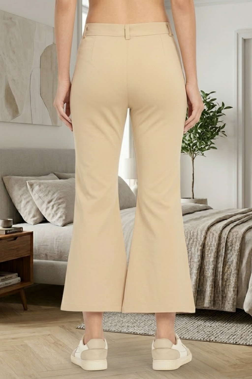Women’s Flared Pants, Khaki
