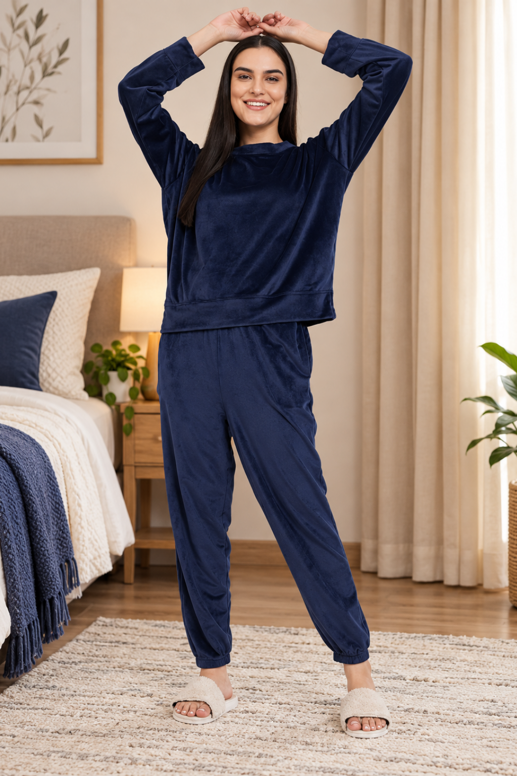 Women Winter Night Suit Full Sleeve Top and Jogger With 2 side pockets