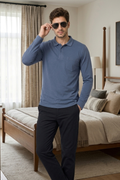 Camey Men's Solid Full Sleeve Polo T-Shirt For Men with Pocket