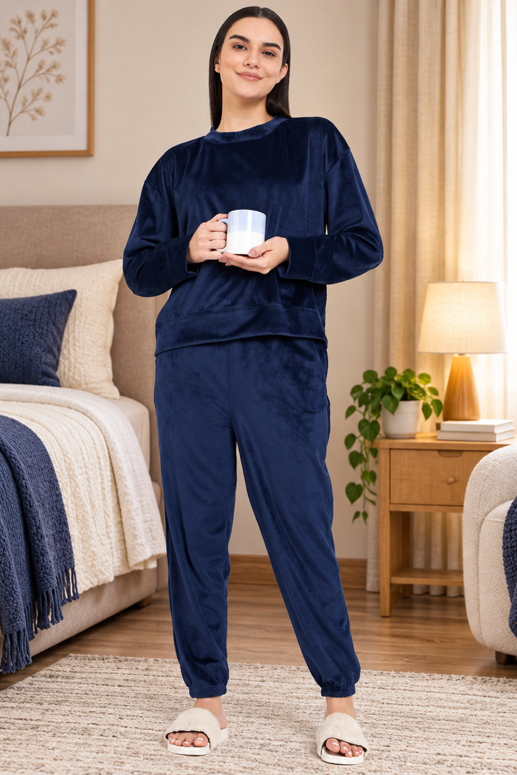 Women Winter Night Suit Full Sleeve Top and Jogger With 2 side pockets