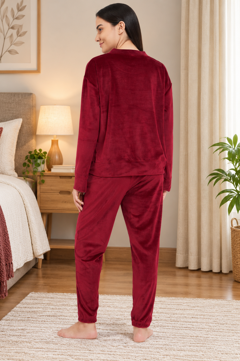 Women Winter Night Suit Full Sleeve Top and Jogger With 2 side pockets