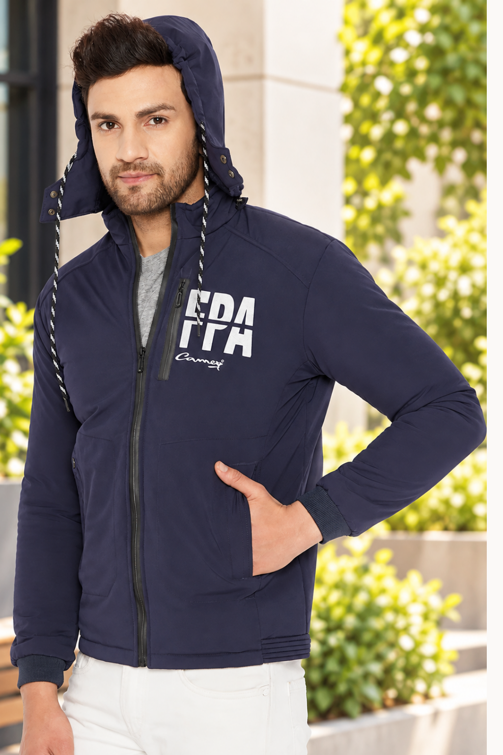Mens Navy Full Sleeve Solid Jacket
